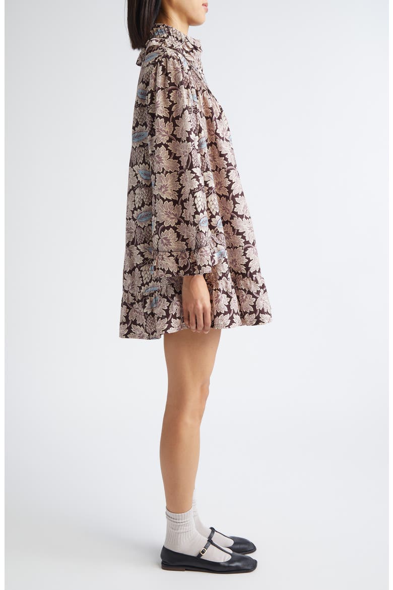 Wisteria Long Sleeve Cotton & Silk Minidress, Alternate, color, MAUVE