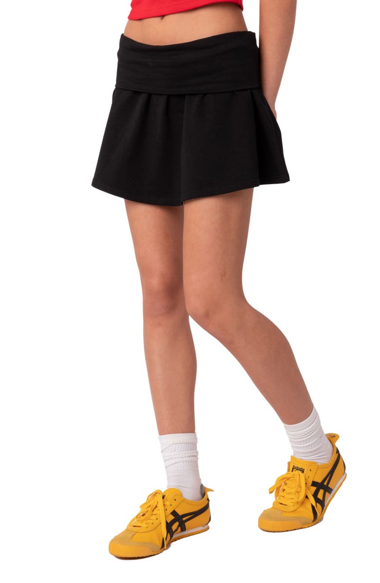 EDIKTED Foldover Cotton Skirt, Alternate, color, 