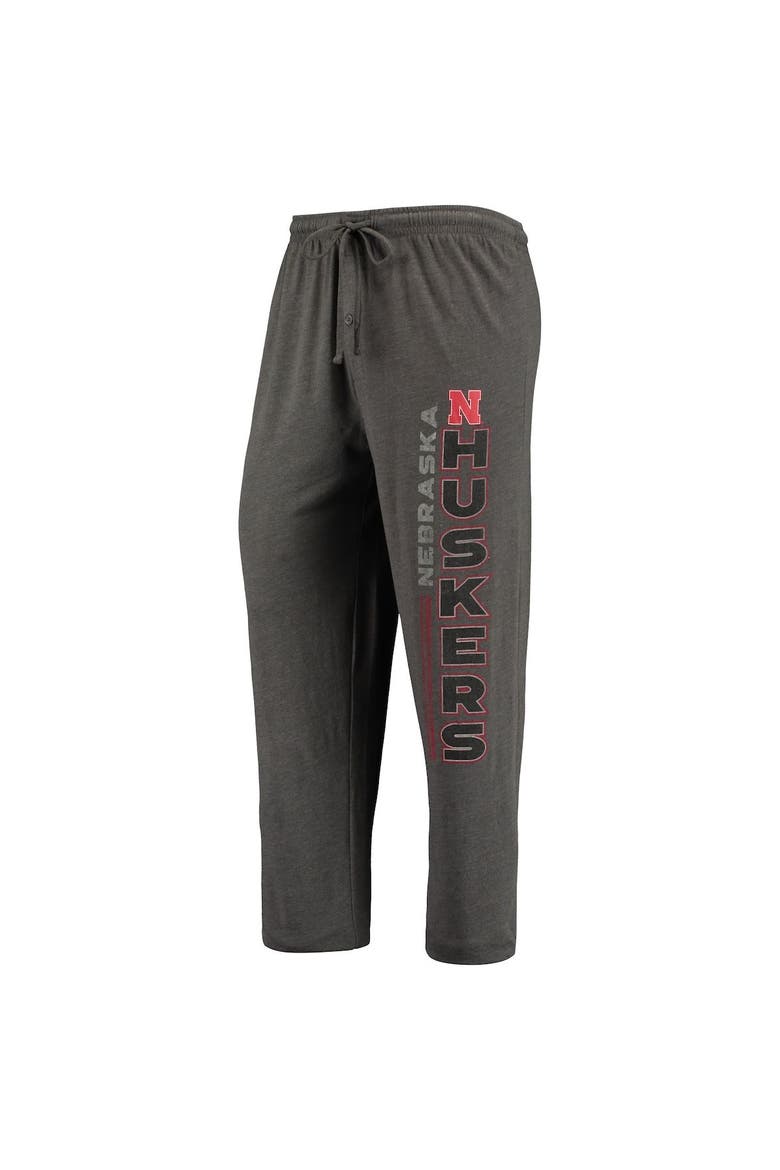 Men's Concepts Sport Heathered Charcoal/Scarlet Nebraska Huskers Meter T-Shirt & Pants Sleep Set, Alternate, color, Heather Charcoal