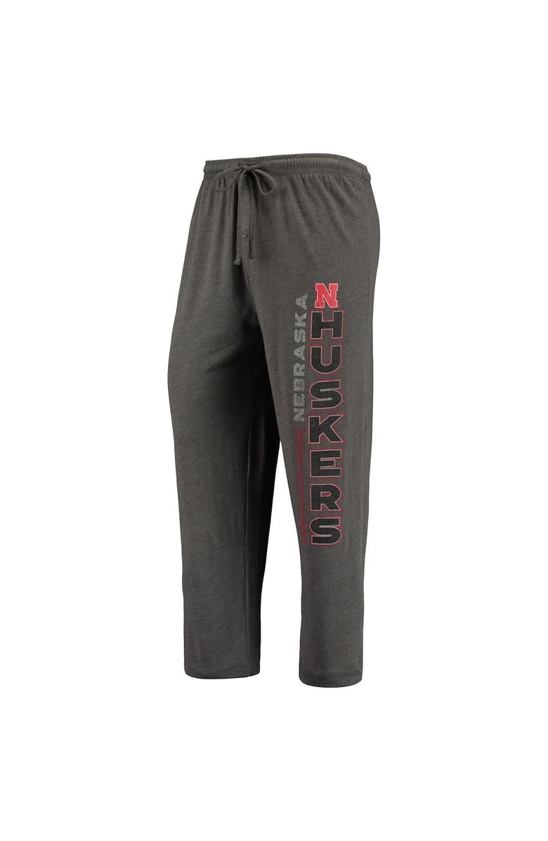 CONCEPTS SPORT Men's Concepts Sport Heathered Charcoal/Scarlet Nebraska Huskers Meter T-Shirt & Pants Sleep Set, Alternate, color, 