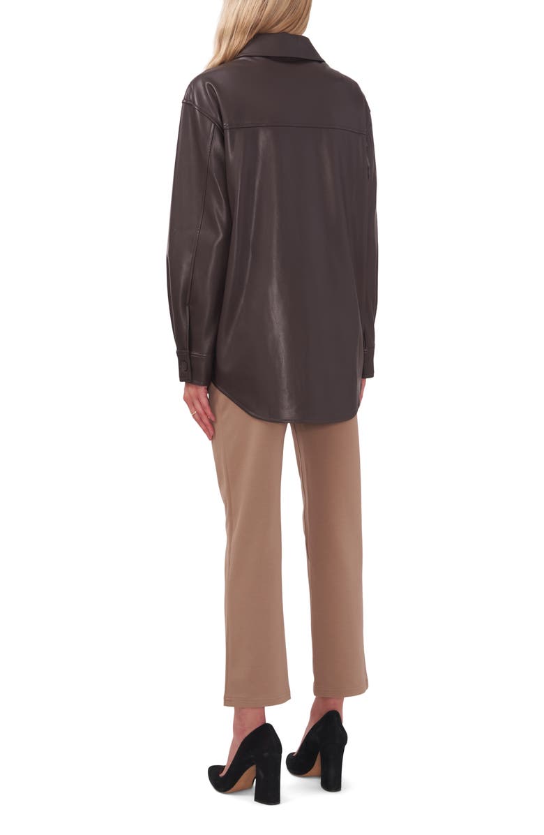 Halogen<sup>®</sup> Faux Leather Shirt Jacket, Alternate, color, Warm Espresso