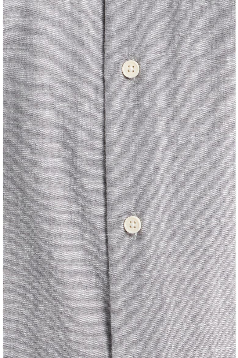 Devonport Stretch Cotton Chambray Sport Shirt, Alternate, color, GALE GREY