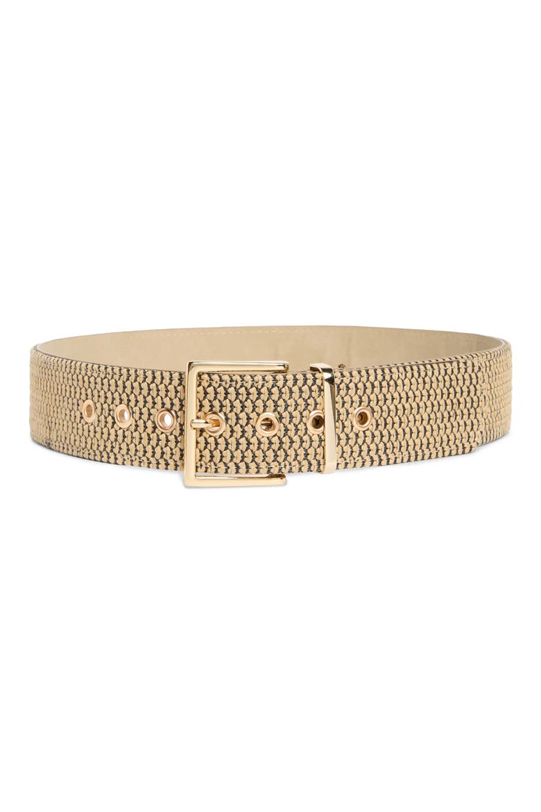 Wide Straw Belt, Main, color, BLACK