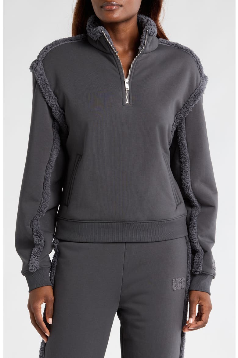Lydi Bonded Fleece Half Zip Pullover, Main, color, INK