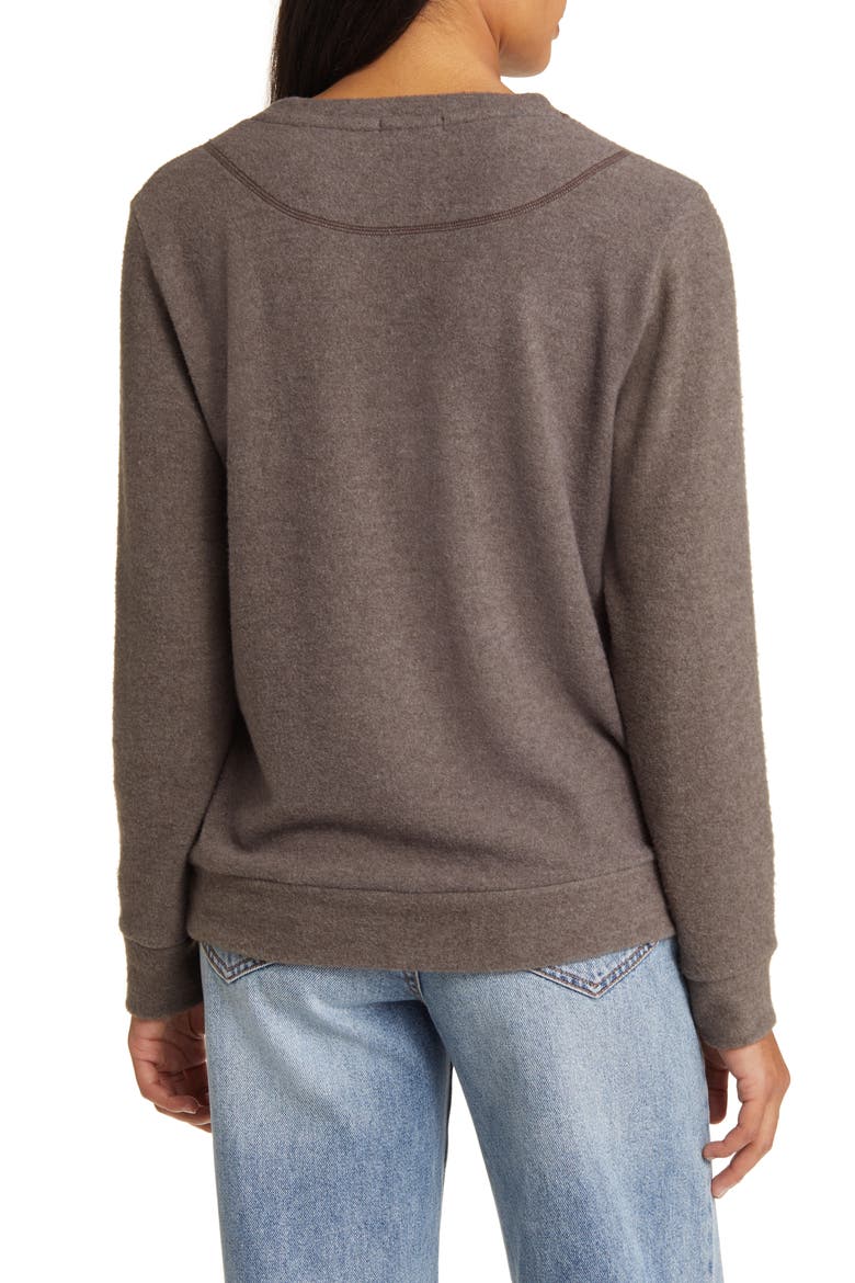 Cozy Crewneck Long Sleeve Top, Alternate, color, OLIVE