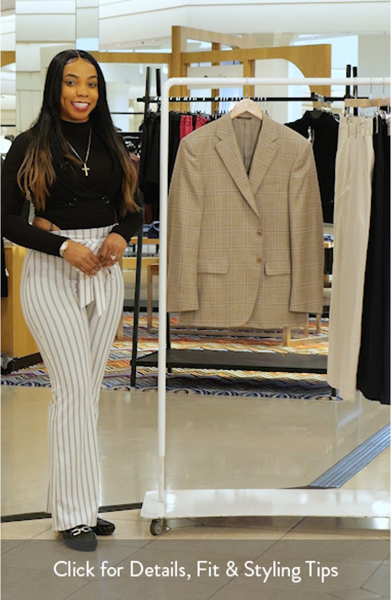 Siena Regular Fit Beige Shadow Check Wool Blend Sport Coat, sales video thumbnail