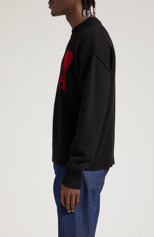 Ami Alexandre Mattiussi Ami Paris Wool Sweater With Heart Intarsia Design