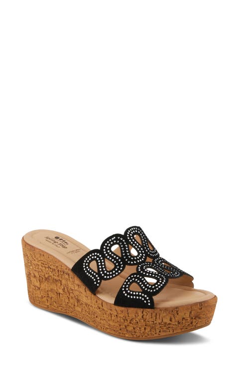 Steamy Crystal Embellished Wedge Sandal