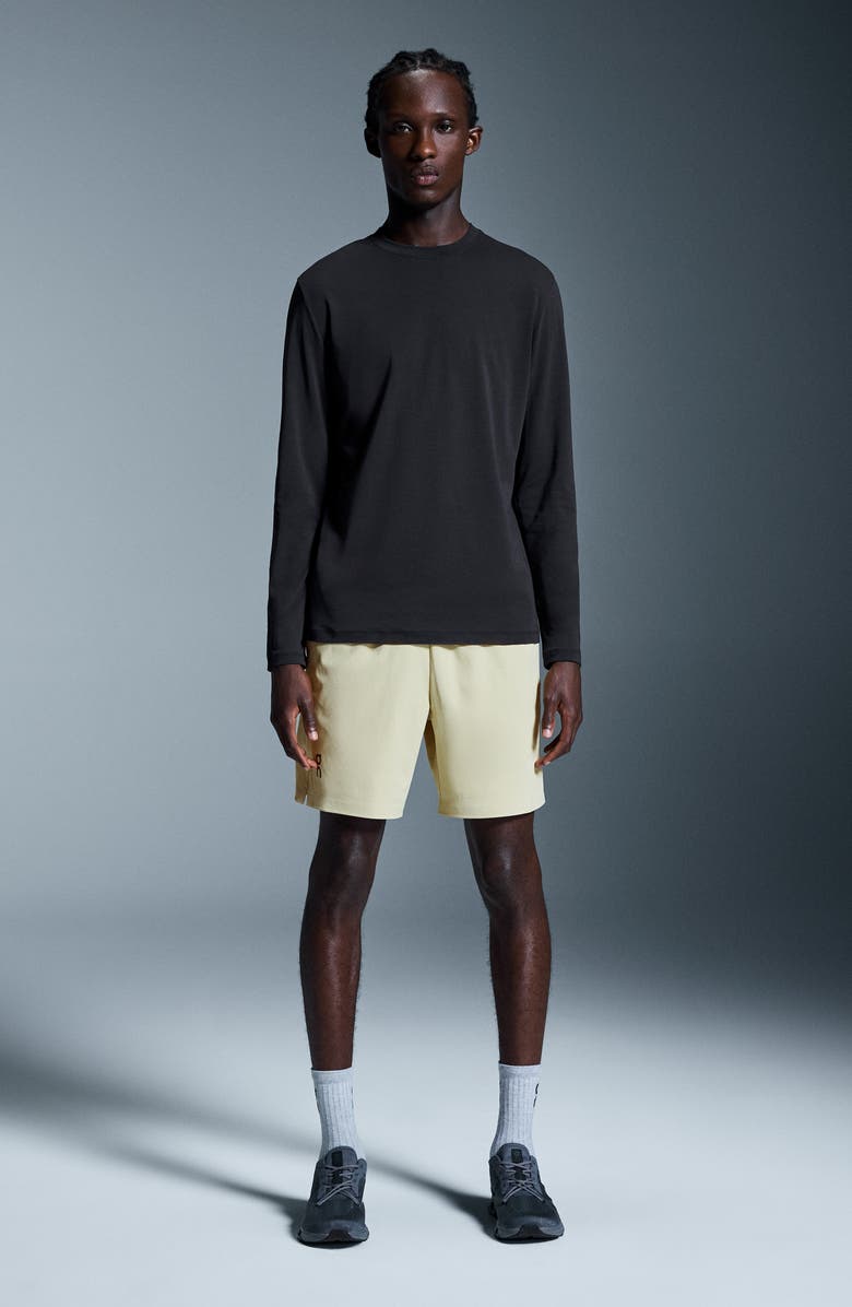 On Focus Long Sleeve Pima Cotton Blend T-Shirt, Alternate, color, Black