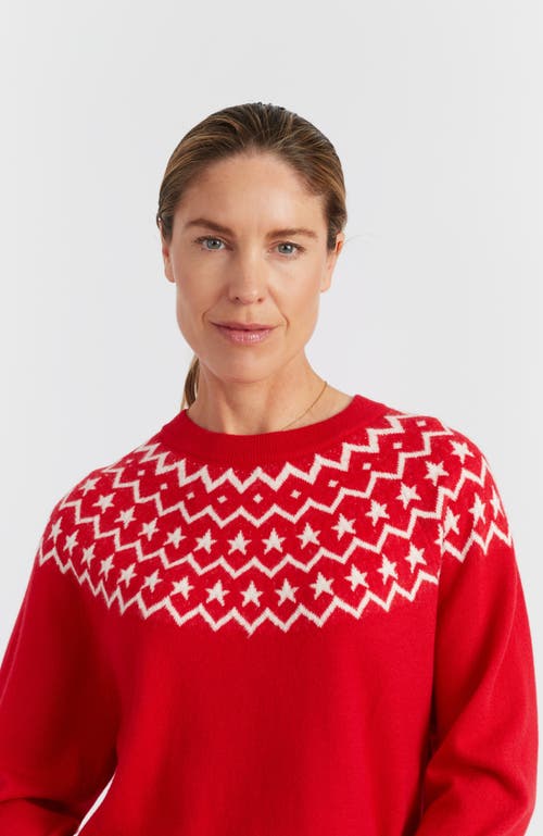 Chinti & Parker Wool Cashmere Star Yoke Sweater In Red