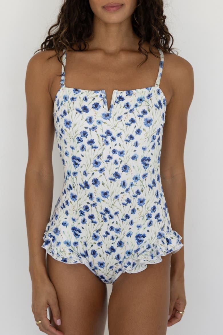 Iris One Piece Swimsuit, Main, color, White