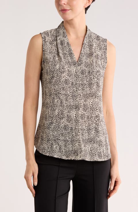 V-Neck Sleeveless Woven Shell Top