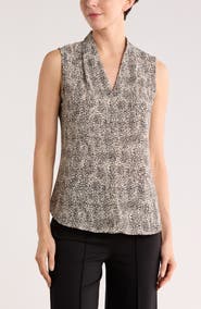 NORDSTROM RACK V-Neck Sleeveless Woven Shell Top