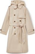 Reiss Azura Trench Coat with Removable Quilted Hood