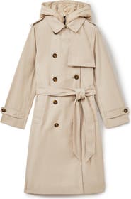 Reiss Azura Trench Coat with Removable Quilted Hood