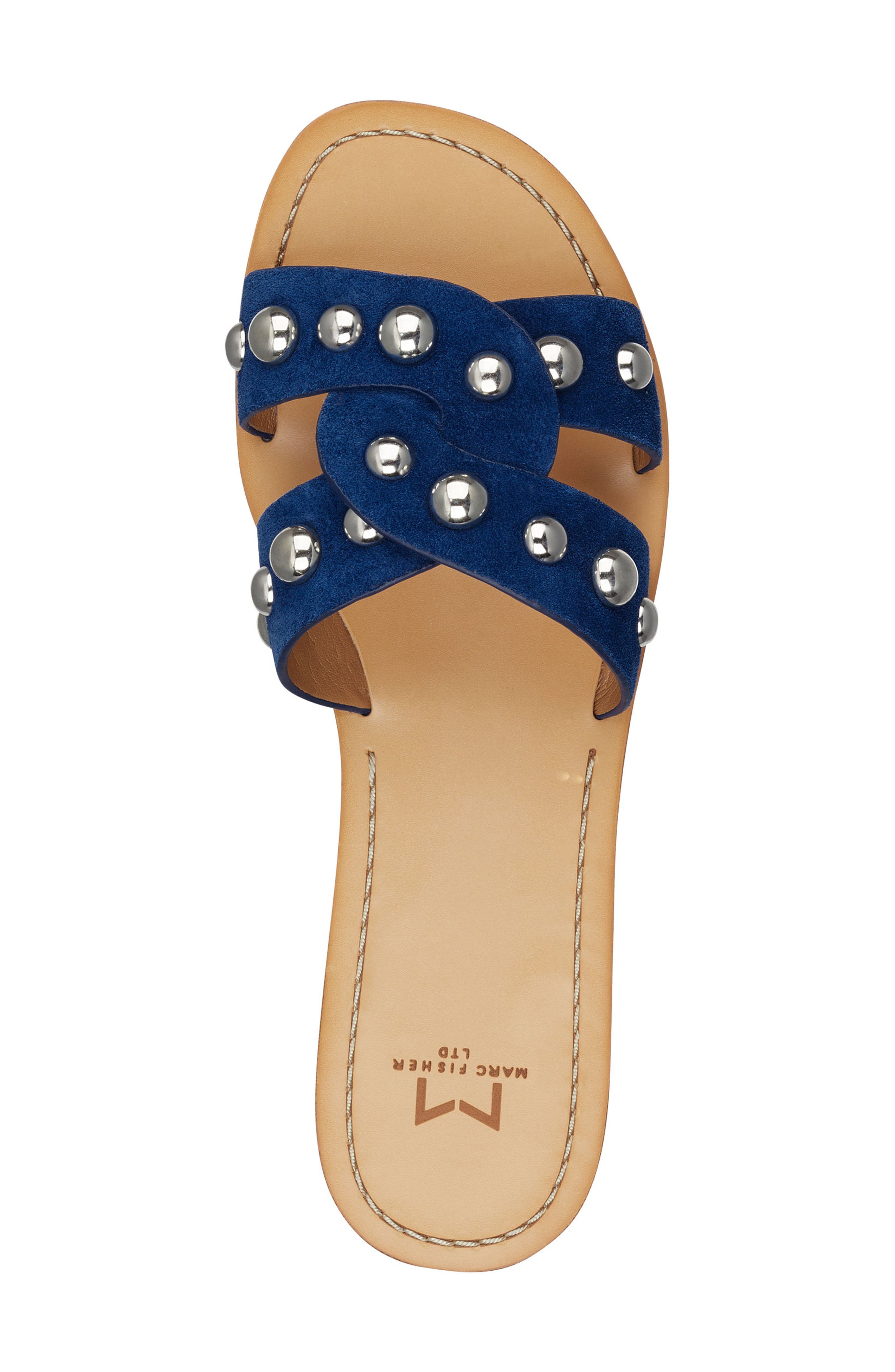 Pagie Slide Sandal, Alternate, color, BLUE SUEDE