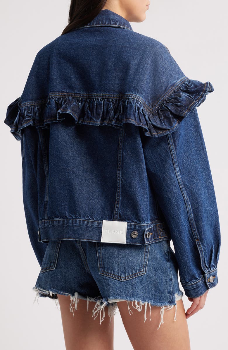FRAME The Ruffle Denim Jacket, Alternate, color,