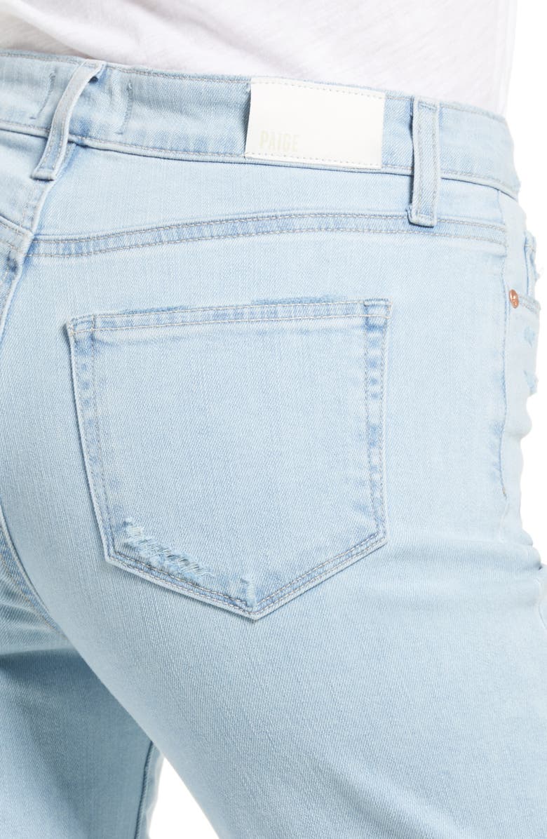 PAIGE Leenah Ripped High Waist Wide Leg Jeans, Alternate, color, 