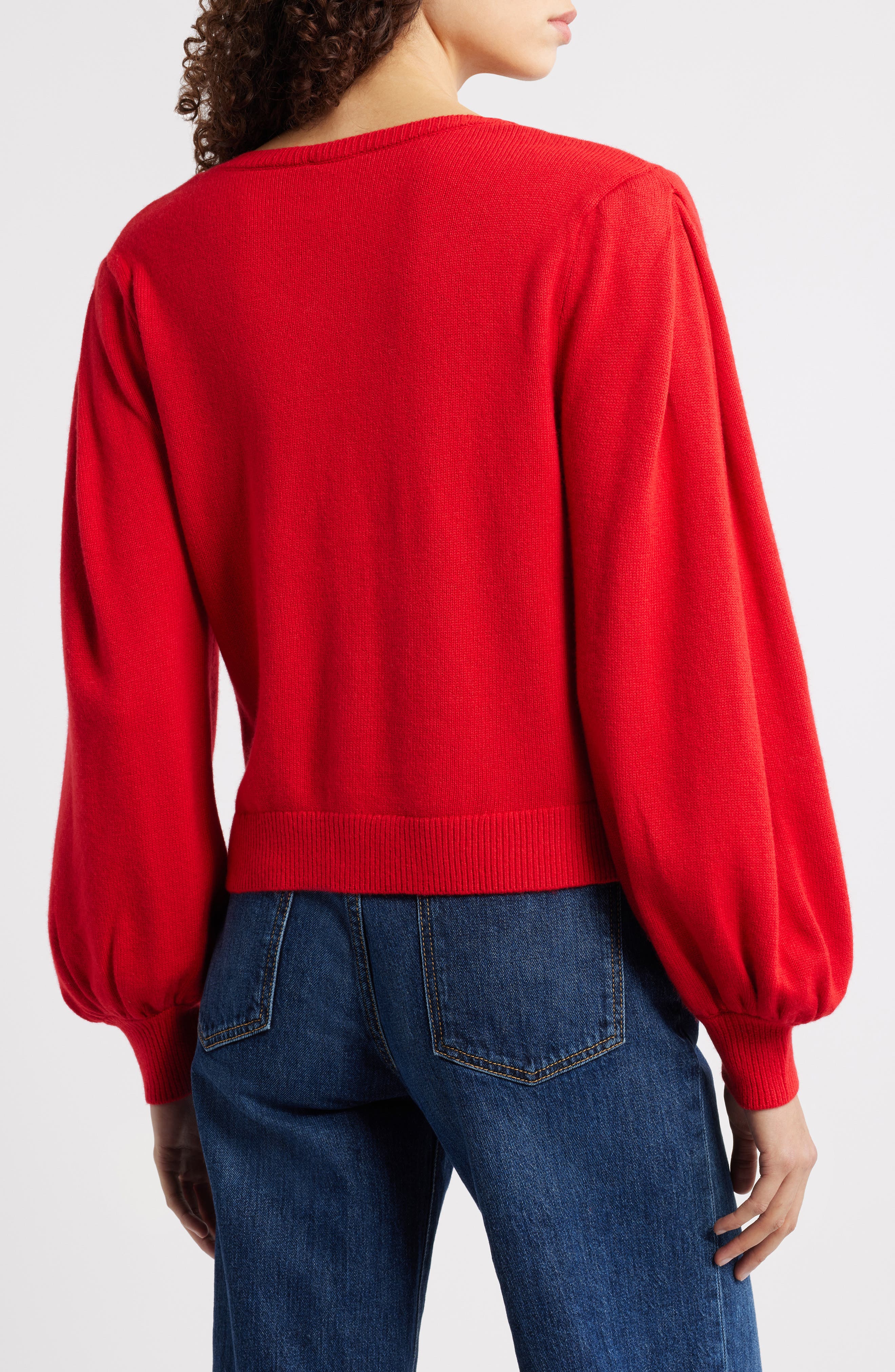 Red Heartful Knit Cardigan - image 2