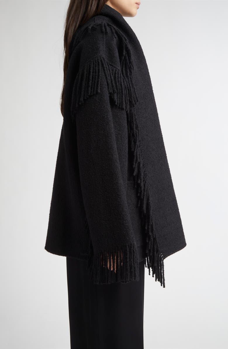 TOTEME Double Face Wool Blend Scarf Jacket, Alternate, color, Black