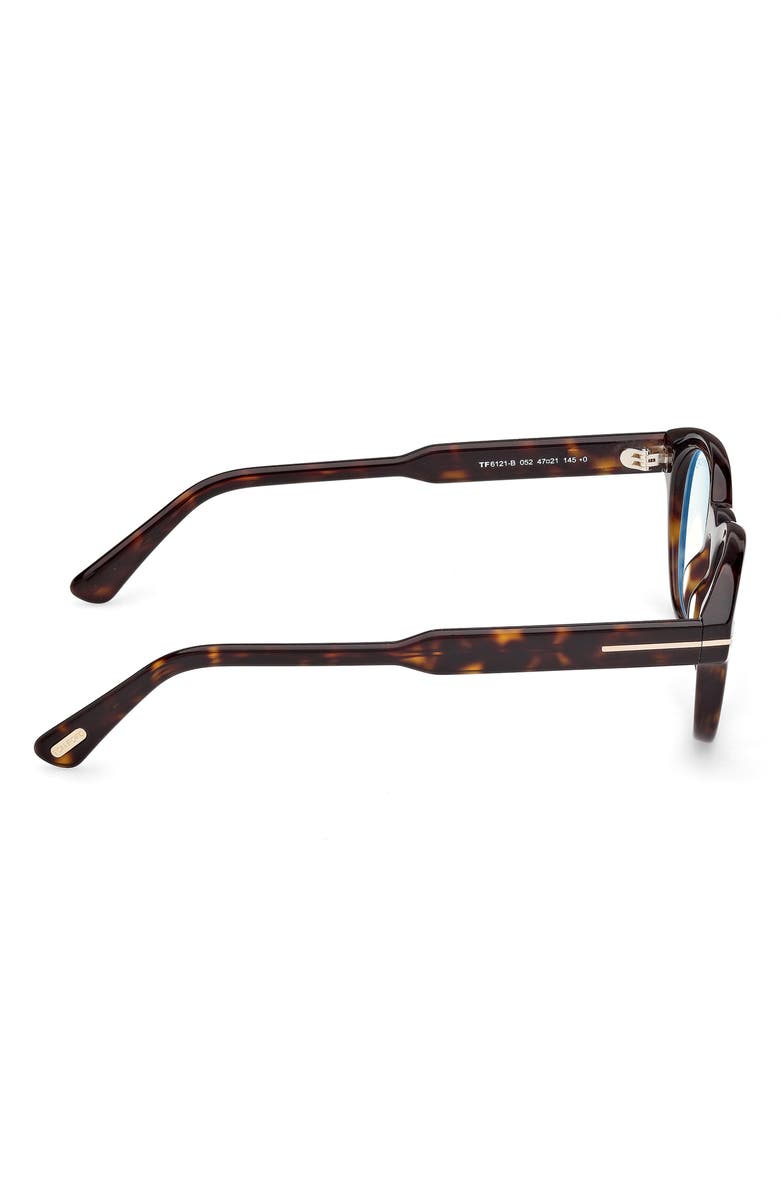 TOM FORD 47mm Round Optical Glasses, Alternate, color, Shiny Classic Dark Havana