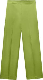 MANGO Straight Leg Satin Pants