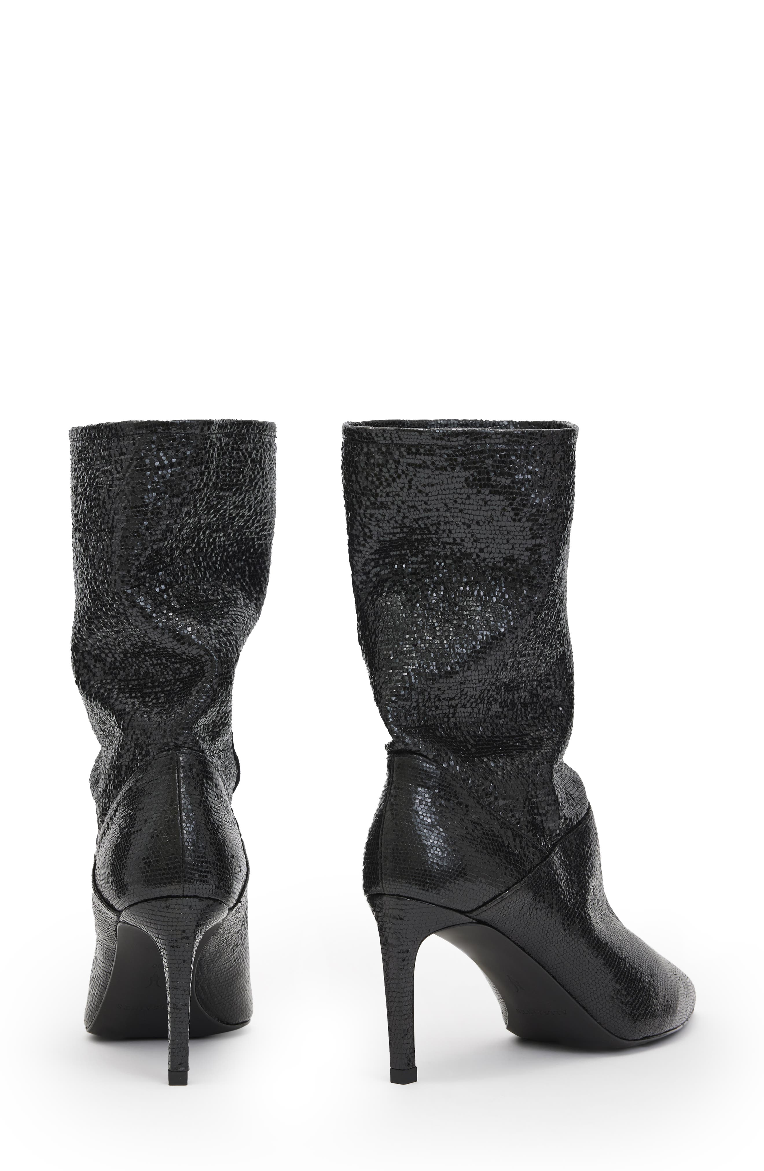 Orlana Pointed Toe Boot, Alternate, color, METALLIC BLACK