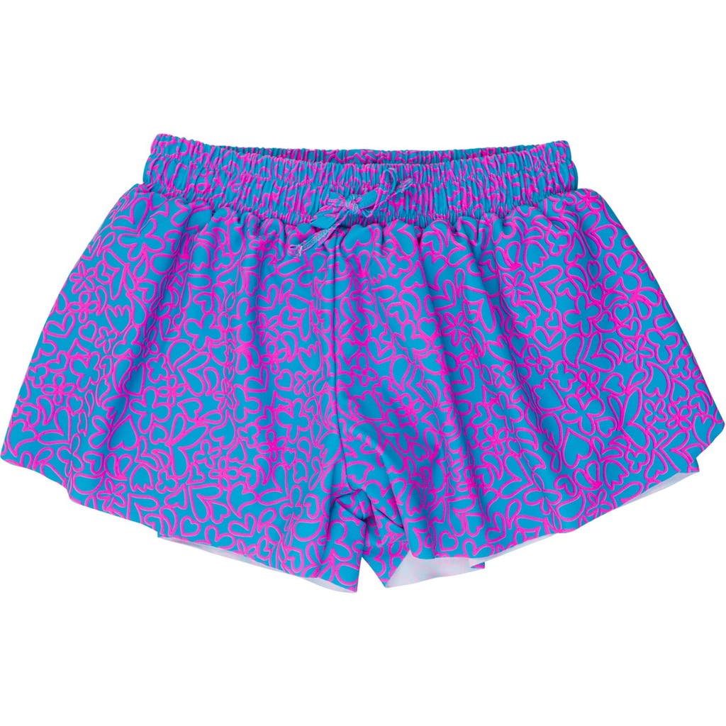 Rufflebutts Girls Active Butterfly Shorts In Multi