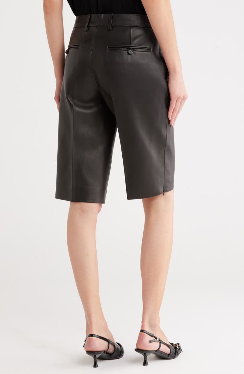 Helmut Lang Leather Zip Hem Trouser Shorts, Alternate, color,