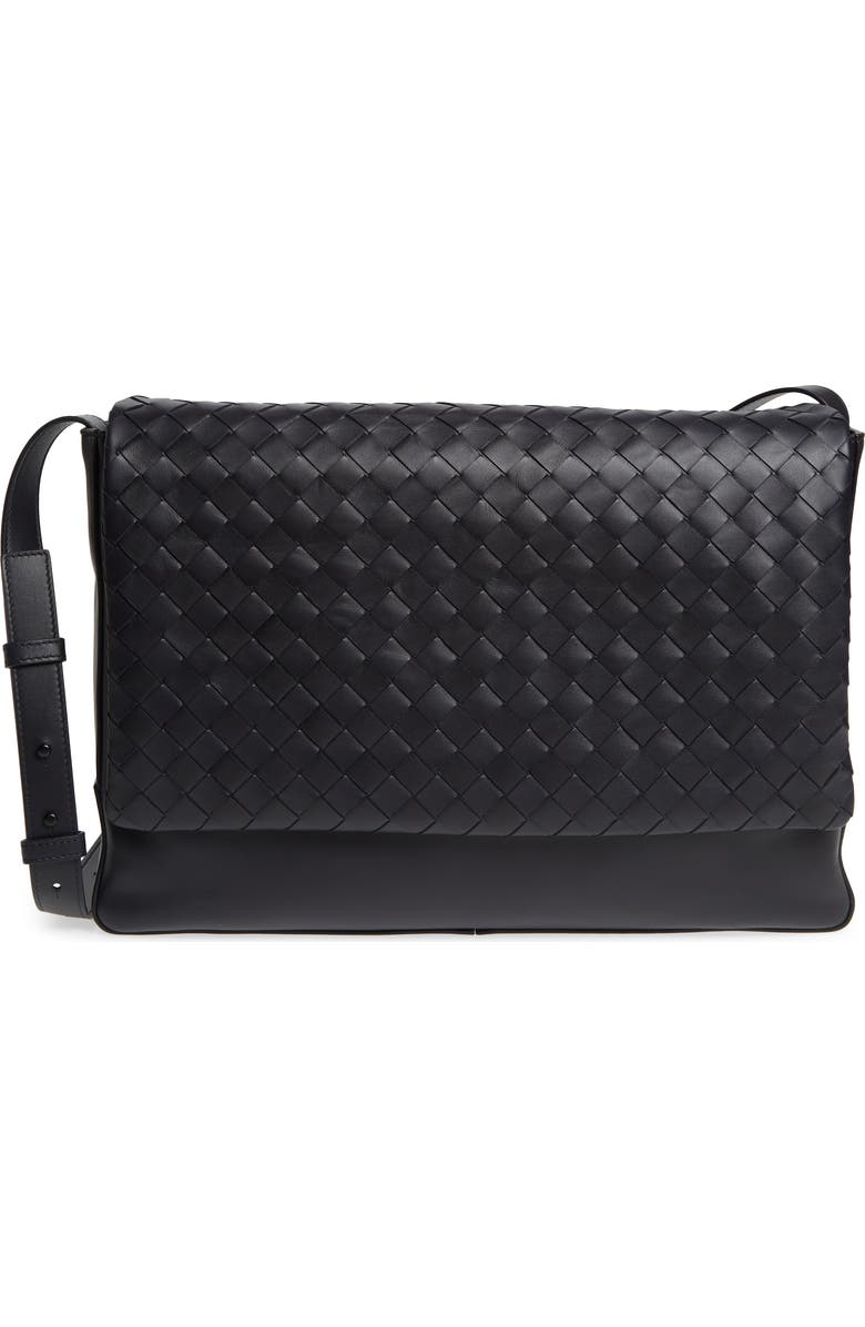 Bottega Veneta Intrecciato Leather Messenger Bag, Main, color,