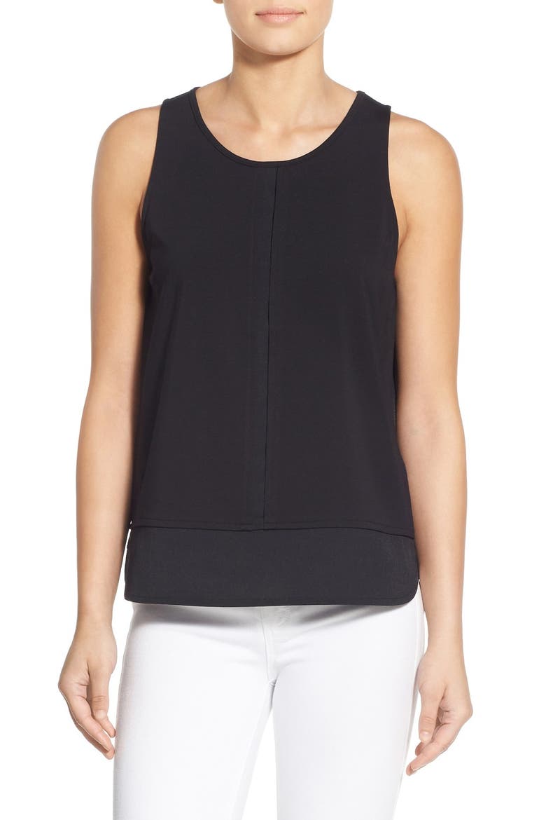Double Layer Tank, Main, color, BLACK