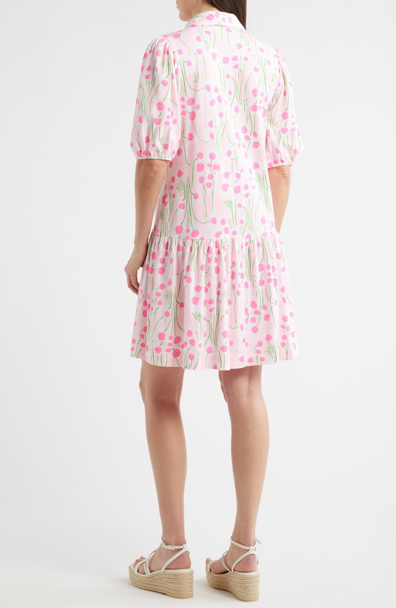 Lilly Pulitzer<sup>®</sup> Bingley Drop Waist Puff Shoulder Dress, Alternate, color, Conch Shell Pink Sunny Daisies