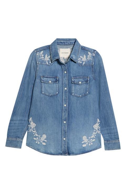 Embroidered Denim Shirt
