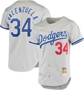 Mitchell & Ness Men's Mitchell & Ness Fernando Valenzuela Gray Los Angeles Dodgers Road 1981 Cooperstown Collection Authentic Jersey