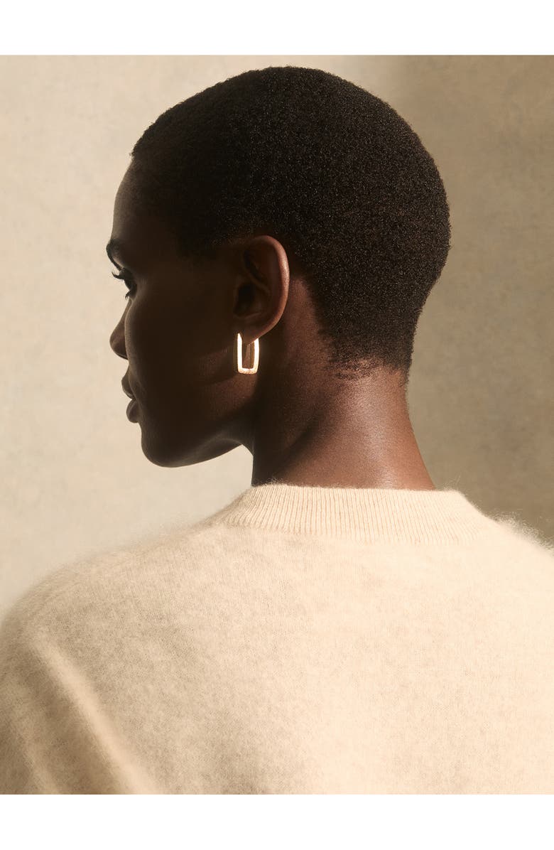 Reiss Grace Graphic Hoop Earrings, Alternate, color, Gold Tone
