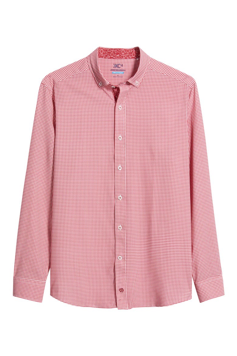 XC+™ Performance Game Day Gingham Button-Up Shirt, Alternate, color, RED