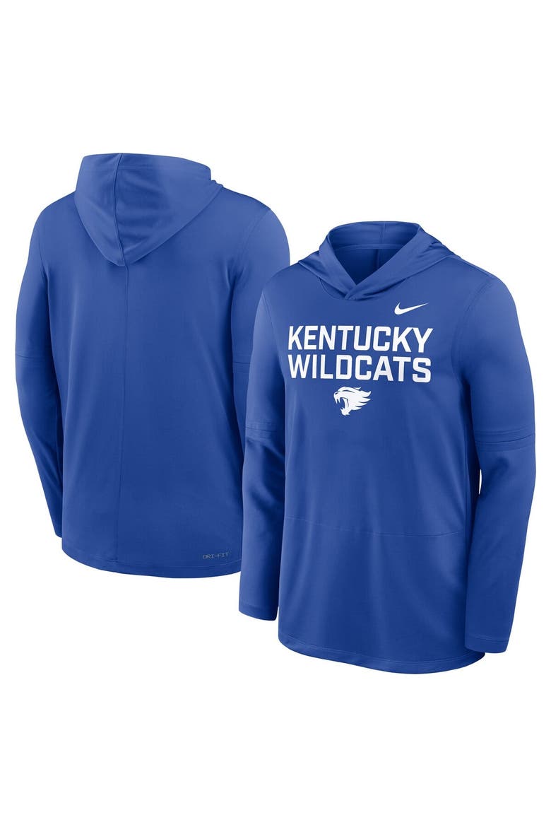 Men's Nike Royal Kentucky Wildcats 2025 Sideline Performance Long Sleeve Hoodie T-Shirt, Alternate, color, Royal
