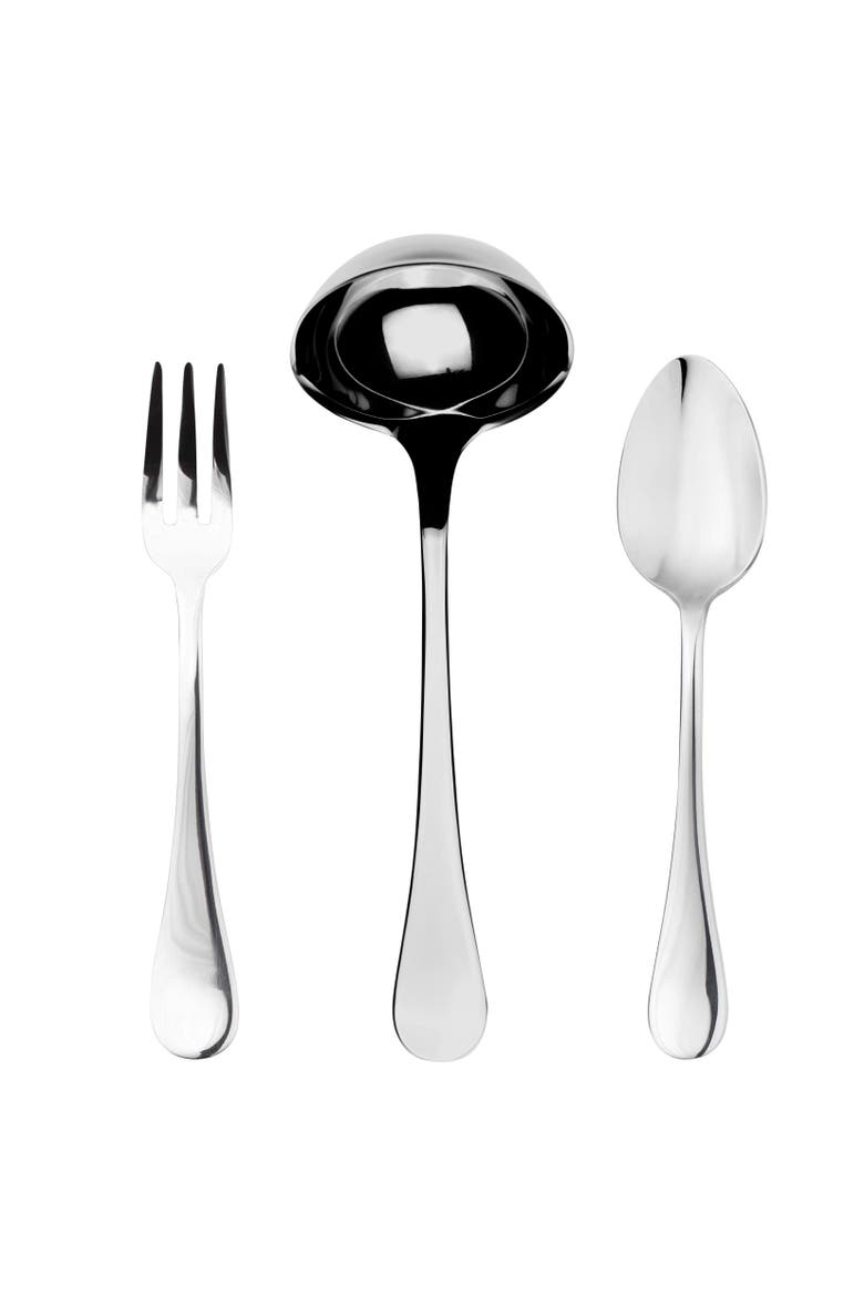Brescia Serving Set - 3 Pieces, Alternate, color, Silver