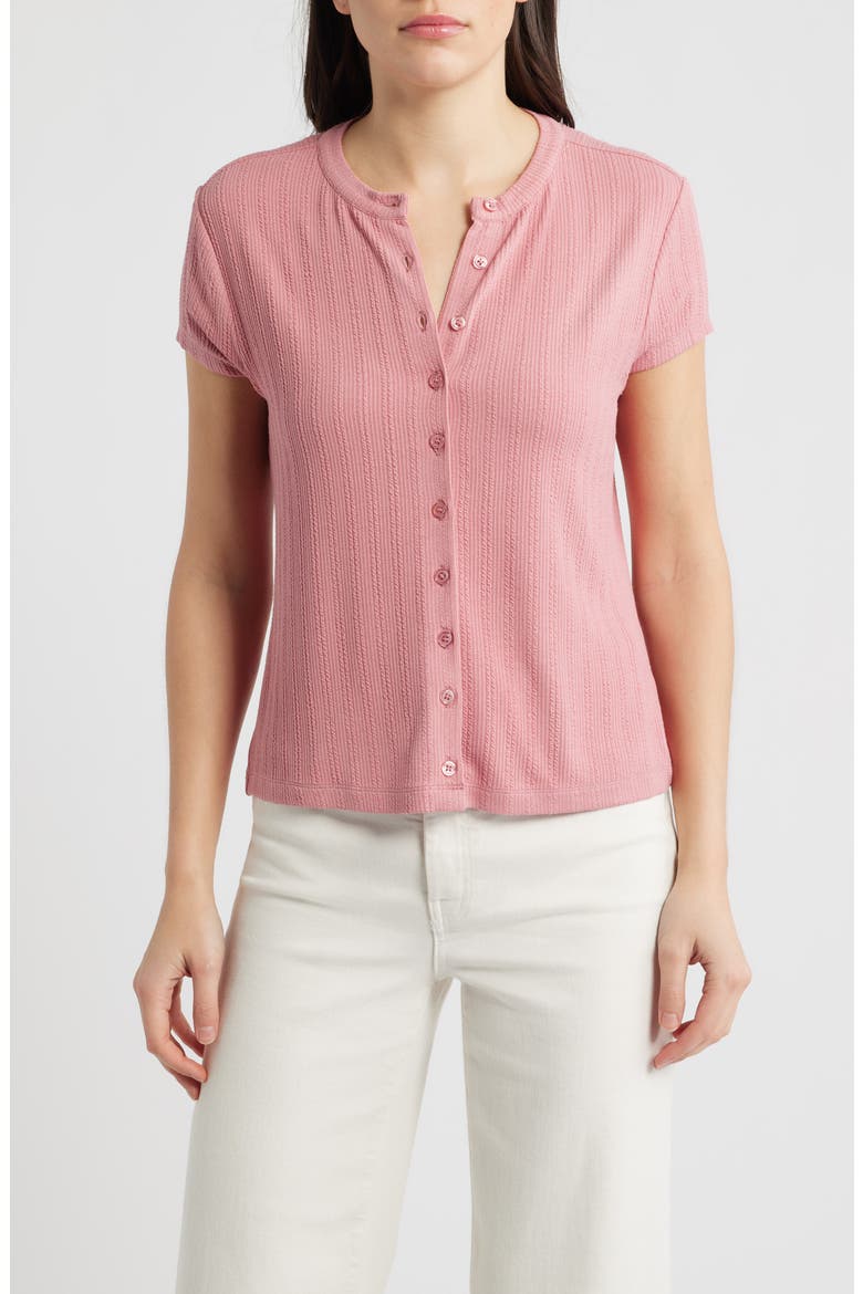 Ribbed Buttoned Shirt, Main, color, BLUSH
