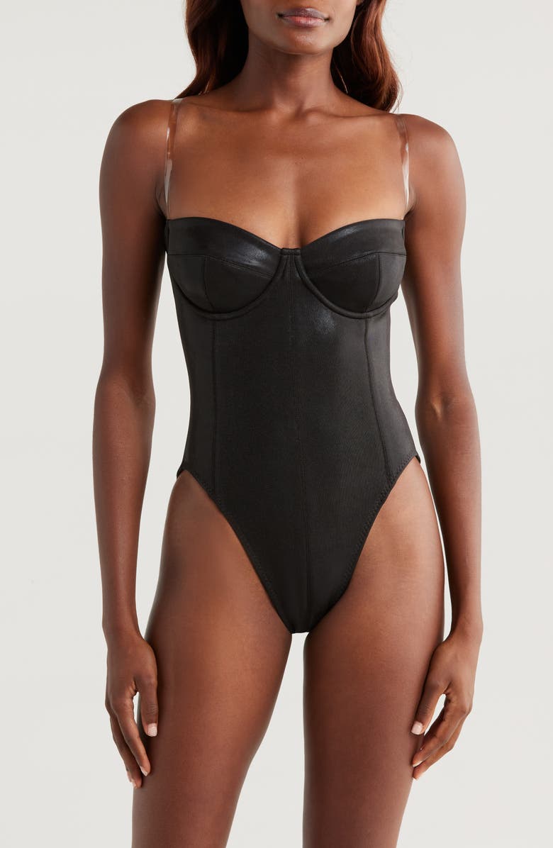 Norma Kamali Corset One-Piece Swimsuit, Main, color, 