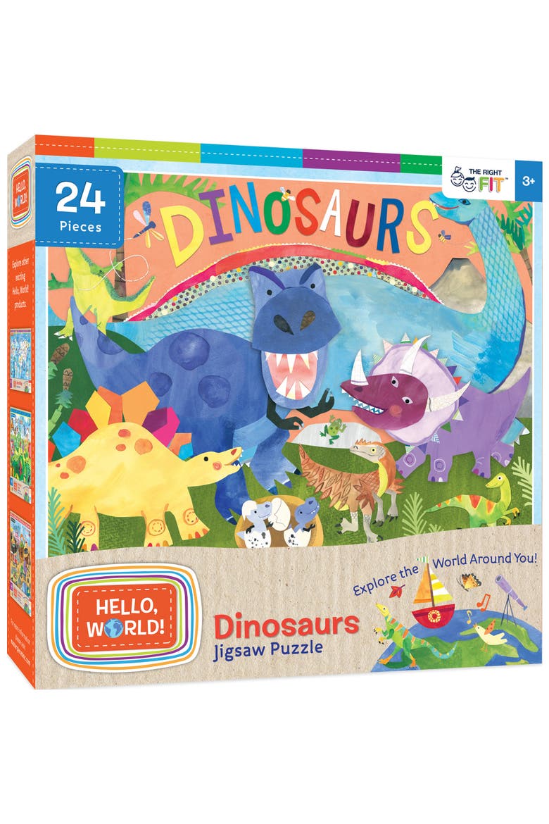 Hello, World! Dinosaurs 24 Piece Puzzle, Main, color, Multicolor