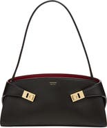 FERRAGAMO Hug Leather East/West Shoulder Bag