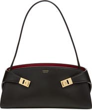 FERRAGAMO Hug Leather East/West Shoulder Bag
