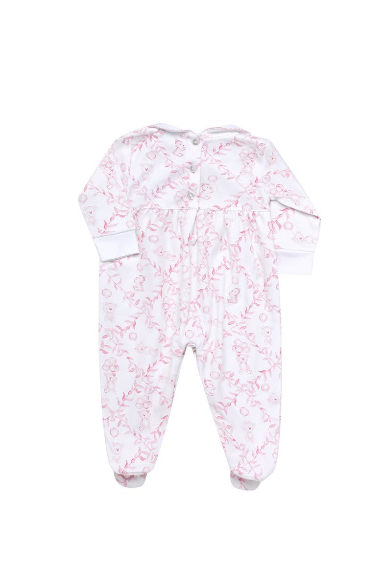 Nellapima Pink Bears Trellace Smocked Footie - Baby, Alternate, color, Pink