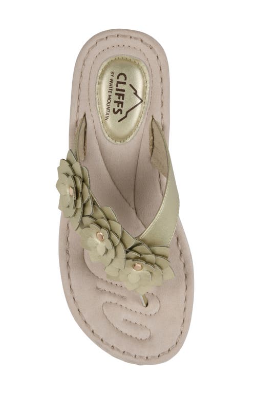 Cliffs By White Mountain Content Wedge Sandal In Light Gold Metallic Smooth