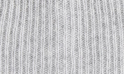 Amicale Cashmere Double Layer Rib Knit Beanie In Gray