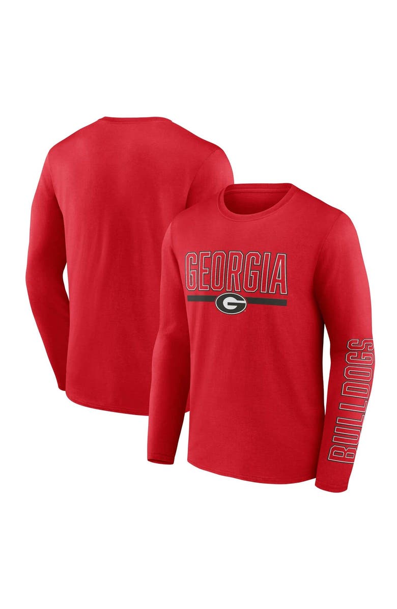 PROFILE Men's Profile Red Georgia Bulldogs Big & Tall Two-Hit Graphic Long Sleeve T-Shirt, Main, color, 