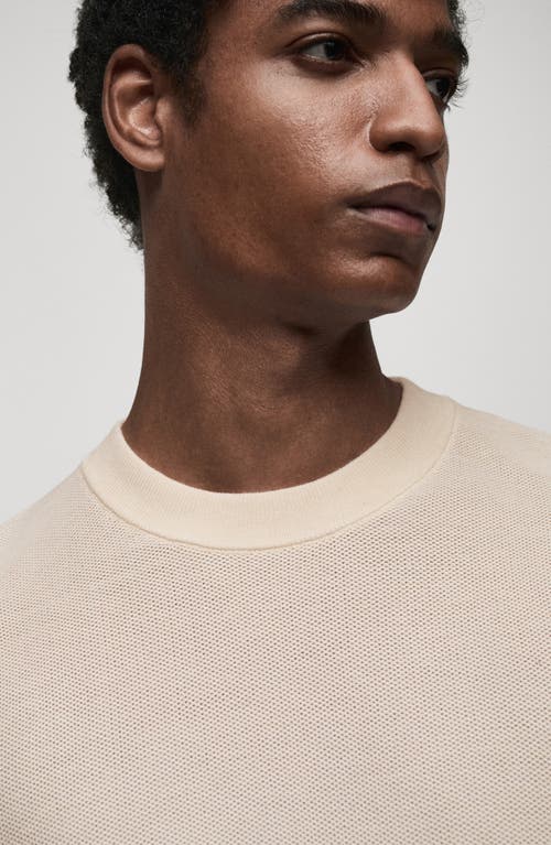 Mango Microstructure Crewneck Sweater In Off White