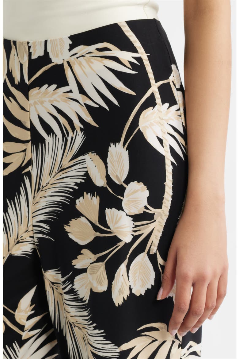 Print Knit Crop Wide Leg Pants, Alternate, color, ANNE BLACK MULTI
