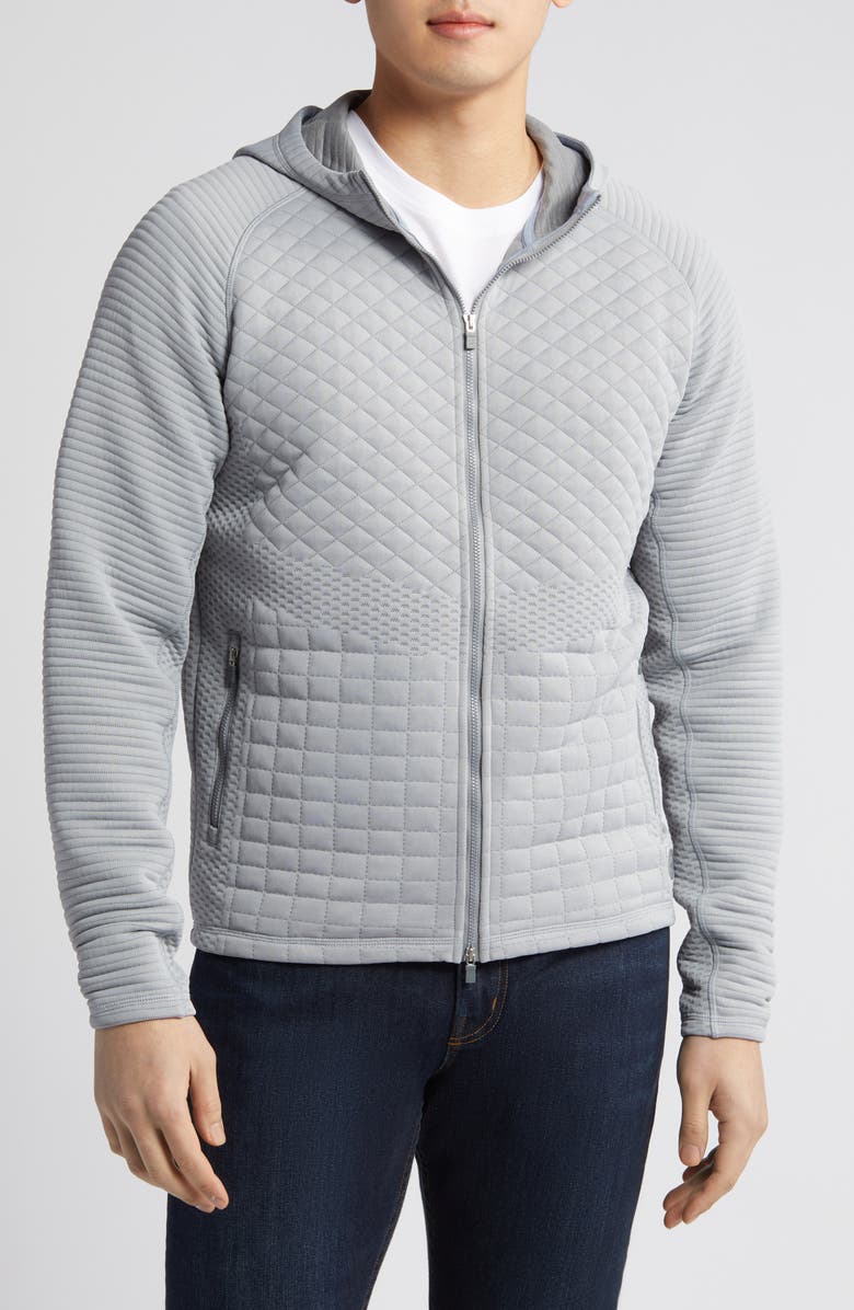 Peter Millar Orion Quilted Performance Zip Hoodie, Alternate, color, 